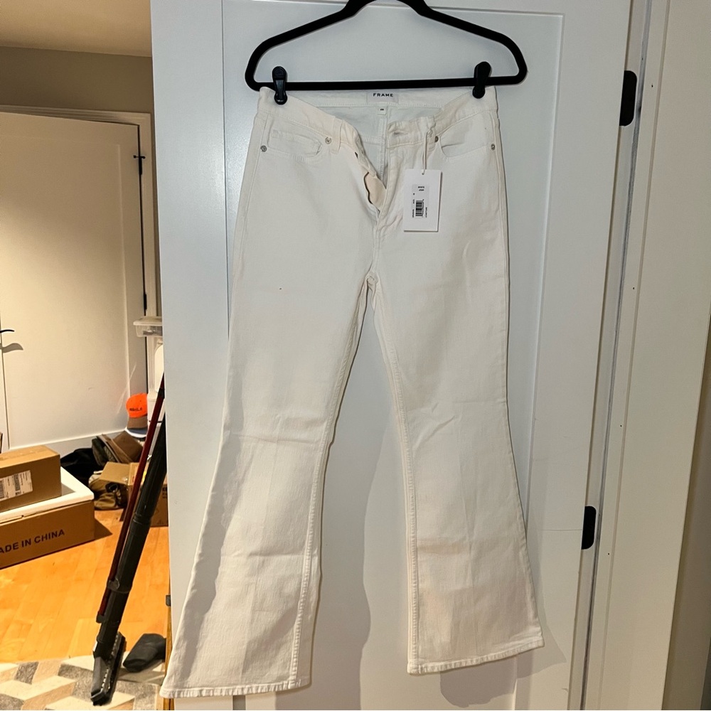 Frame Denim Le High Flare Jeans in Off-White NWT!!!!!